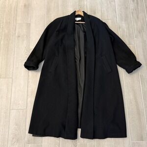 Preston & York Coat Womens 1X Wool Long Overcoat Lined Made In USA Dillards